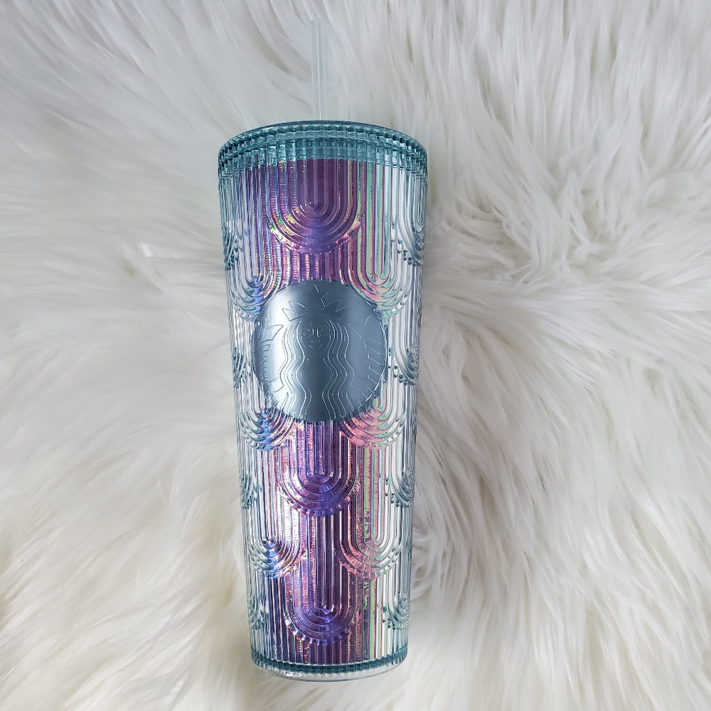 Starbucks Mermaid Siren Rainbow Iridescent Blue Purple Gradient 24 Oz Tumbler